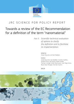 Towards a review of the EC Recommendation for a definition of the