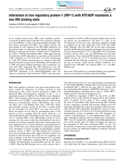 Interaction of iron regulatory protein-1 (IRP