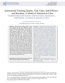 Instructional Teaching Quality, Task Value, Self