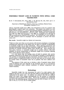 Insensible weight loss in patients with spinal cord transection