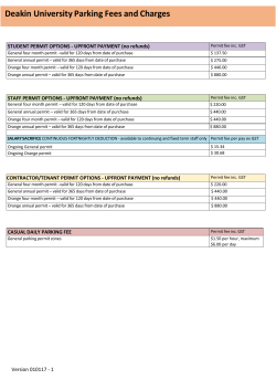 Deakin University Parking Fees and Charges
