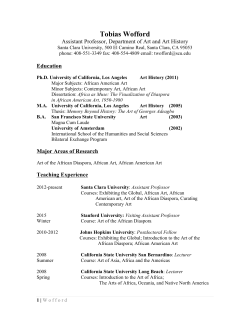 Tobias Wofford - Arts Council of the African Studies Association