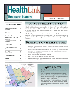 TIHL Newsletter Issue 01 (1) - Upper Canada Family Health Team