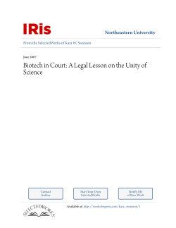 Biotech in Court: A Legal Lesson on the Unity of Science