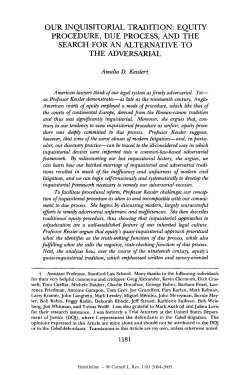 OUR INQUISITORIAL TRADITION: EQUITY PROCEDURE, DUE