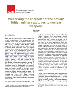 Preserving the character of the nation: British military attitudes to