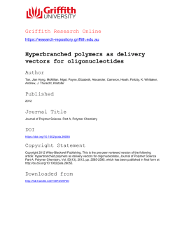 Hyperbranched polymers as delivery vectors for oligonucleotides