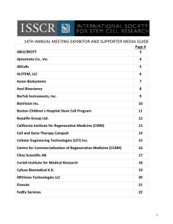 14th annual meeting exhibitor and supporter media guide
