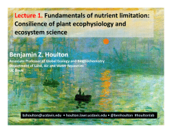 Lecture 1. Fundamentals of nutrient limitation