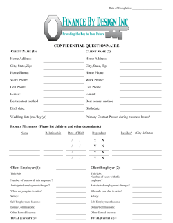 confidential questionnaire