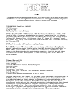 FILMS Trisha Brown Dance Company maintains