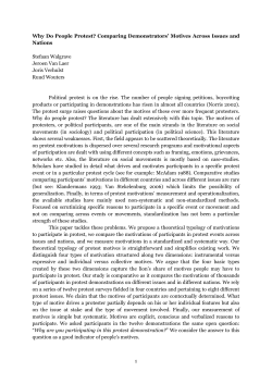 1 Why Do People Protest? Comparing Demonstrators` Motives