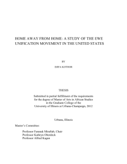 HOME AWAY FROM HOME: A STUDY OF THE EWE UNIFICATION
