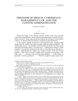 freedom of speech, cyberspace, harassment law, and the clinton