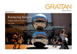 Balancing budgets: tough choices we need