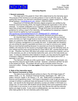 Guide to writing the internship report