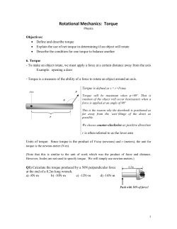 Rotational Mechanics: Torque