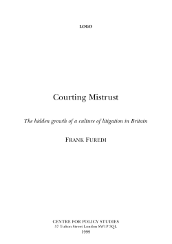 Courting Mistrust - Centre for Policy Studies