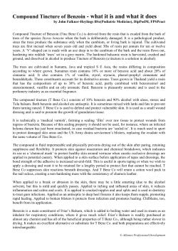 Compound Tincture of Benzoin - what it is and what it does