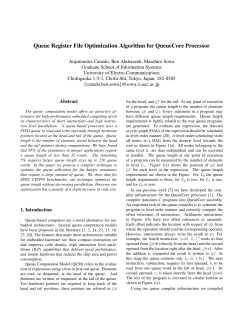 Queue Register File Optimization Algorithm for QueueCore Processor