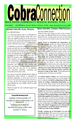 Cobra Connections Newsletter Sept 2013