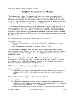 Prophetic Proclamations and Prayer