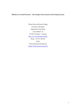Diffusion of a Social Movement &ndash; The Example of the German Local