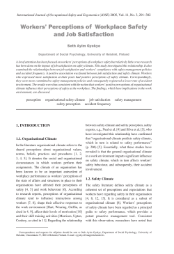 and Job Satisfaction Workers