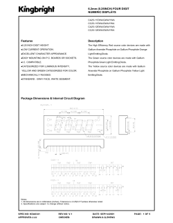 6.2mm (0.25INCH) FOUR DIGIT NUMERIC DISPLAYS Description