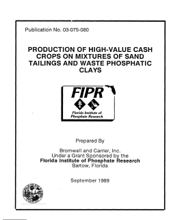 PRODUCTION OF HIGH-VALUE CASH CROPS ON MIXTURES OF