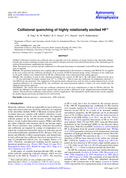 Collisional quenching of highly rotationally excited HF⋆