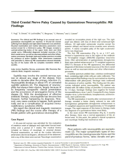 Third Cranial Nerve Palsy Caused by Gummatous Neurosyphilis