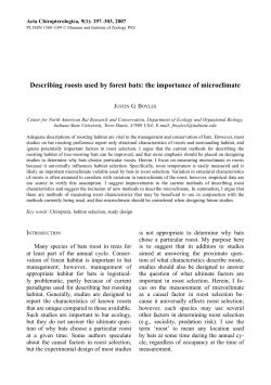 Describing roosts used by forest bats: the importance of microclimate