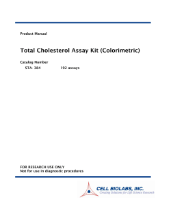 Total Cholesterol Assay Kit (Colorimetric)