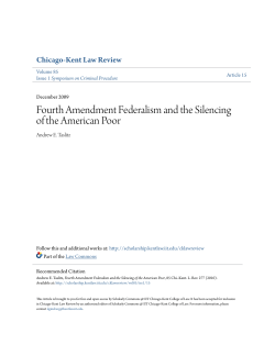 Fourth Amendment Federalism and the Silencing of the American Poor