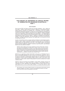Freckelton, Alan --- "The Concept of `Deference` In Judicial Review