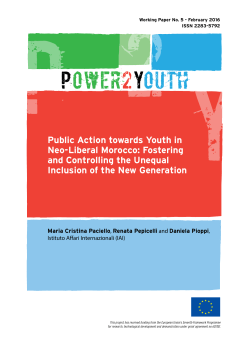 Public Action towards Youth in Neo-Liberal Morocco: Fostering