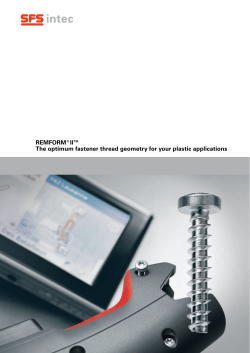 REMFORM&reg;II&trade; The optimum fastener thread geometry