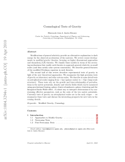 Cosmological Tests of Gravity