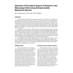 Detection of Persistent Organic Pollutants in the Mississippi Delta