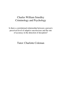 Charles William Smedley Criminology and Psychology Tutor