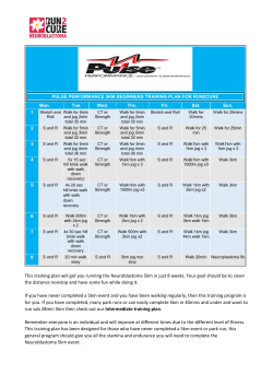 5km Beginners Training Plan