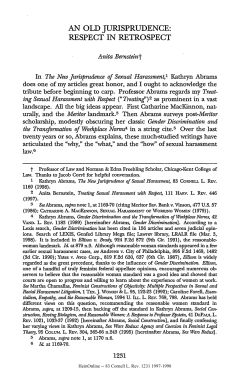 an old jurisprudence: respect in retrospect