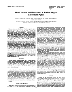 Blood Volume and Hematocrit in Various Organs in