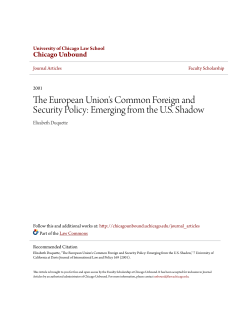 The European Union`s Common Foreign and Security Policy