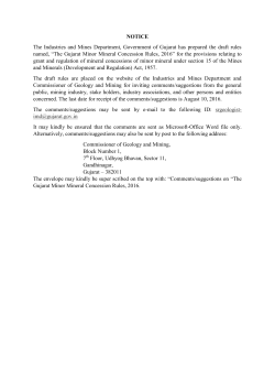 The Gujarat Minor Mineral Concession Rules, 2016