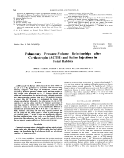 (ACTH) and Saline Injections in Fetal Rabbits