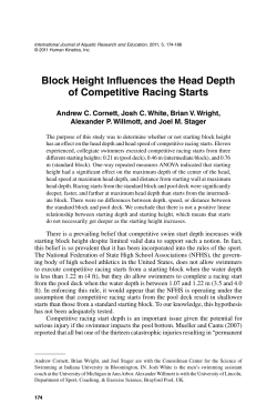 Block Height Influences the Head Depth of Competitive Racing Starts