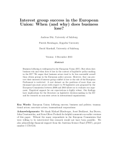 Interest group success in the European Union