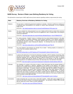 Review of State Laws Defining Residency for Voting